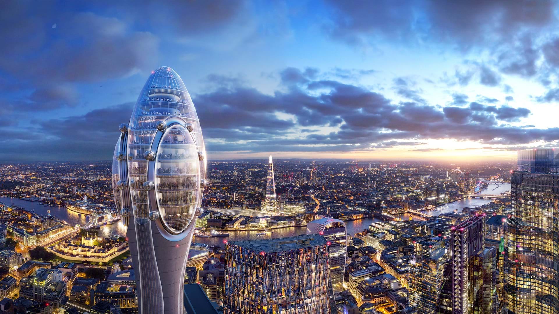 proposal for tall tulip shaped building in London