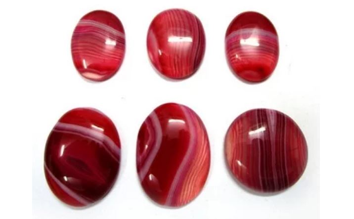 6 red onyx stones