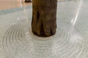 artificial tree set in porcelain tile